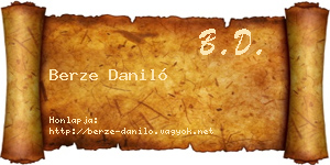 Berze Daniló névjegykártya